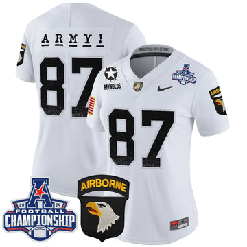Personalized Women's ABK 2026 AAC Championship Patch Vapor Limited Jersey - Stitched - White / Casey Reynolds Stitched