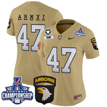 Personalized Women's ABK 2026 AAC Championship Patch Vapor Limited Jersey - Stitched - Tan / Trump Stitched