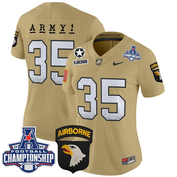 Personalized Women's ABK 2026 AAC Championship Patch Vapor Limited Jersey - Stitched - Tan / Doc Blanchard Stitched