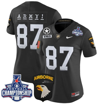Personalized Women's ABK 2026 AAC Championship Patch Vapor Limited Jersey - Stitched - Black / Casey Reynolds Stitched