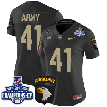 Personalized Women's ABK 2026 AAC Championship Patch Vapor Limited Jersey V2 - Stitched - Black / Glenn Davis Stitched