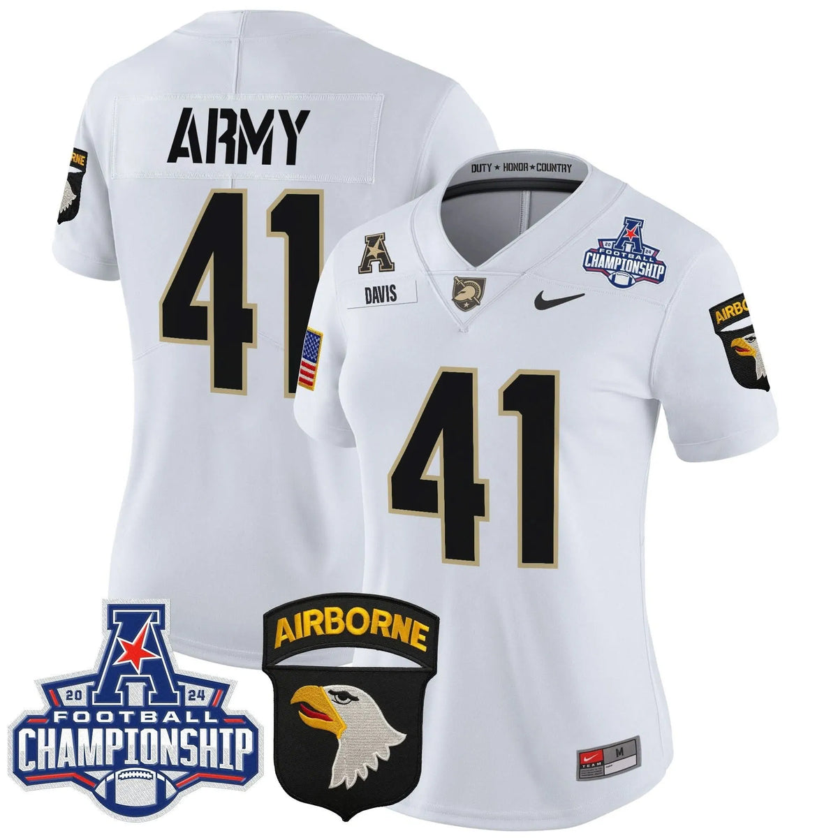Personalized Women's ABK 2026 AAC Championship Patch Vapor Limited Jersey V2 - Stitched - White / Glenn Davis Stitched