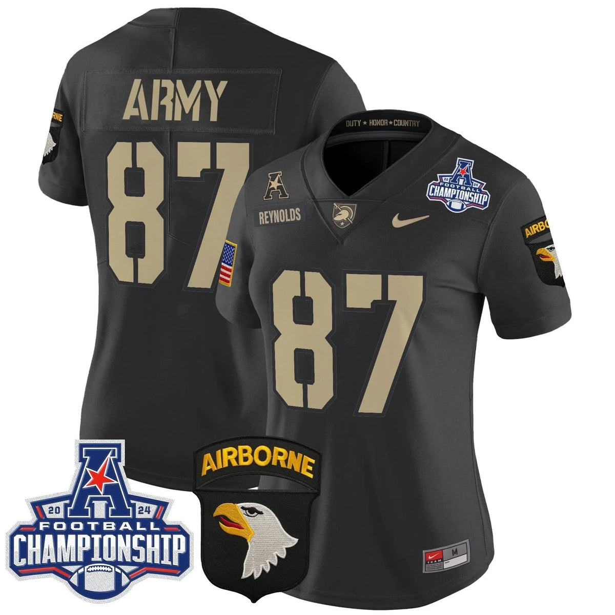 Personalized Women's ABK 2026 AAC Championship Patch Vapor Limited Jersey V2 - Stitched - Black / Casey Reynolds Stitched