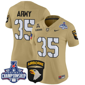 Personalized Women's ABK 2026 AAC Championship Patch Vapor Limited Jersey V2 - Stitched - Tan / Doc Blanchard Stitched