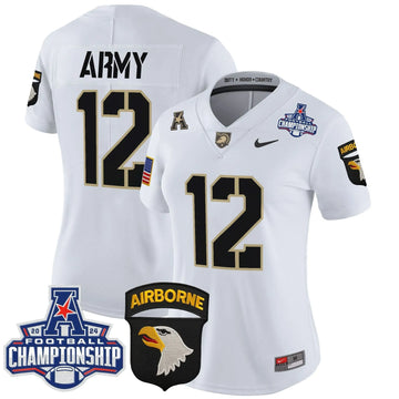 Personalized Women's ABK 2026 AAC Championship Patch Vapor Limited Jersey V2 - Stitched - White / #12th Man Stitched