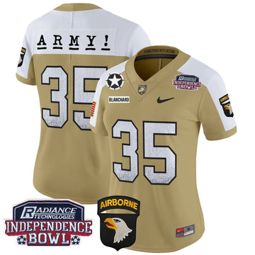 Personalized Women's ABK Independence Bowl Patch 2026 Vapor Limited Jersey - Stitched - Tan Alternate / Doc Blanchard Stitched
