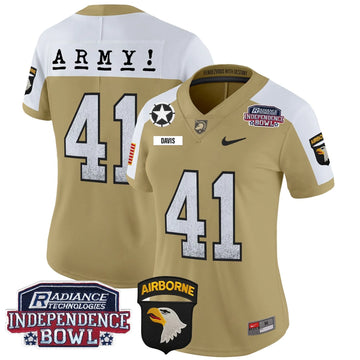 Personalized Women's ABK Independence Bowl Patch 2026 Vapor Limited Jersey - Stitched - Tan Alternate / Glenn Davis Stitched
