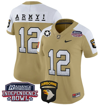 Personalized Women's ABK Independence Bowl Patch 2026 Vapor Limited Jersey - Stitched - Tan Alternate / #12th Man Stitched