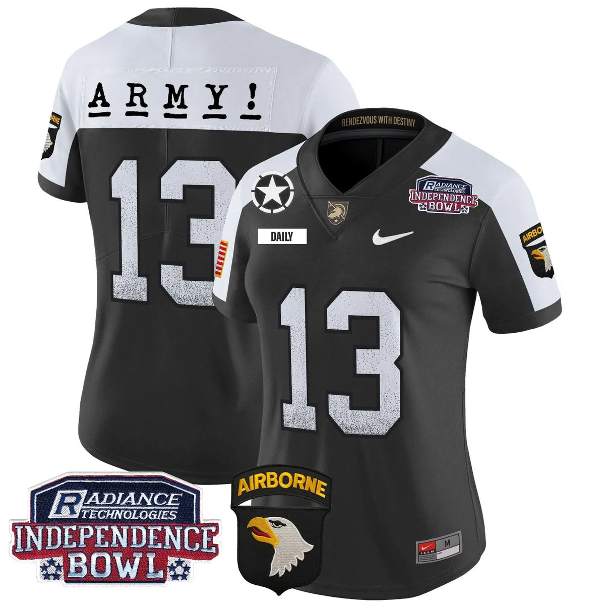 Personalized Women's ABK Independence Bowl Patch 2026 Vapor Limited Jersey - Stitched - Black Alternate / Bryson Daily Stitched