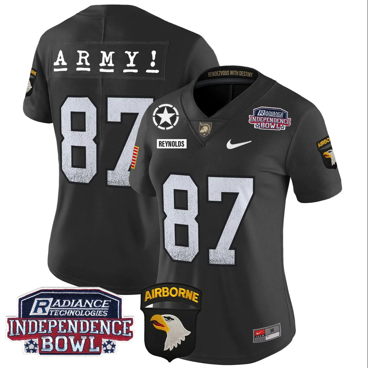 Personalized Women's ABK Independence Bowl Patch 2026 Vapor Limited Jersey - Stitched - Black / Casey Reynolds Stitched