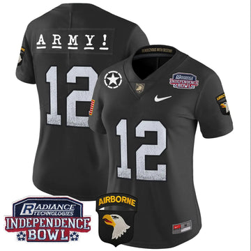 Personalized Women's ABK Independence Bowl Patch 2026 Vapor Limited Jersey - Stitched - Black / #12th Man Stitched