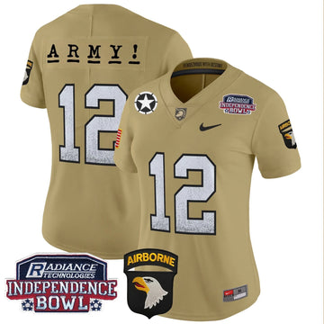 Personalized Women's ABK Independence Bowl Patch 2026 Vapor Limited Jersey - Stitched - Tan / #12th Man Stitched