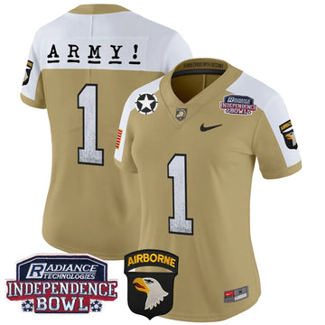 Personalized Women's ABK Independence Bowl Patch 2026 Vapor Limited Jersey - Stitched - Tan Alternate / #1 Team Stitched