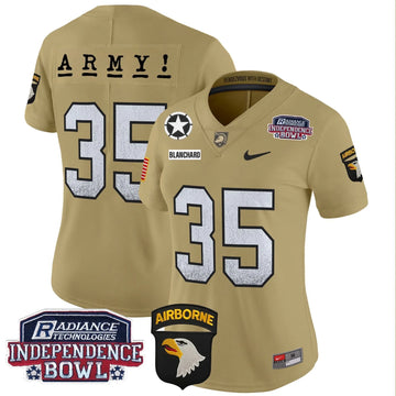 Personalized Women's ABK Independence Bowl Patch 2026 Vapor Limited Jersey - Stitched - Tan / Doc Blanchard Stitched