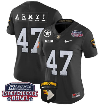 Personalized Women's ABK Independence Bowl Patch 2026 Vapor Limited Jersey - Stitched - Black / Trump Stitched