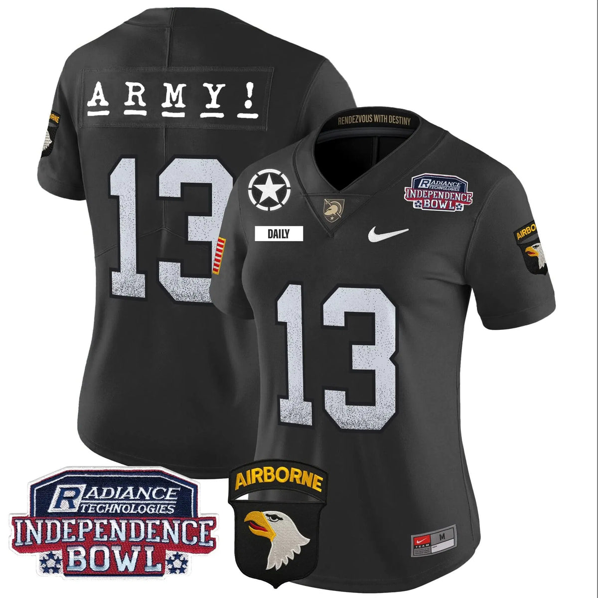 Personalized Women's ABK Independence Bowl Patch 2026 Vapor Limited Jersey - Stitched - Black / Bryson Daily Stitched