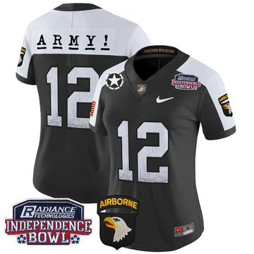 Personalized Women's ABK Independence Bowl Patch 2026 Vapor Limited Jersey - Stitched - Black Alternate / #12th Man Stitched