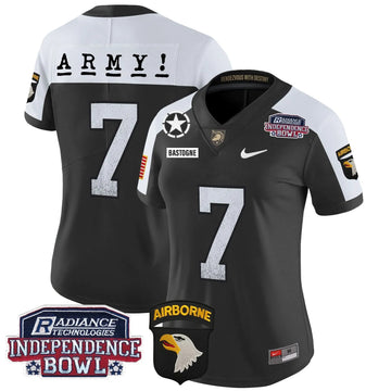 Personalized Women's ABK Independence Bowl Patch 2026 Vapor Limited Jersey - Stitched - Black Alternate / #7 Bastogne Stitched