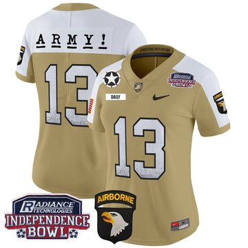 Personalized Women's ABK Independence Bowl Patch 2026 Vapor Limited Jersey - Stitched - Tan Alternate / Bryson Daily Stitched
