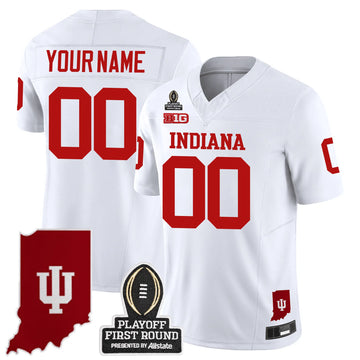 Personalized IND 24/25 Jersey - CFP First Round Patch - White Stitched