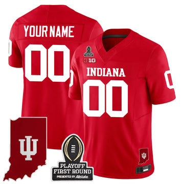 Personalized IND 24/25 Jersey - CFP First Round Patch - Red Stitched
