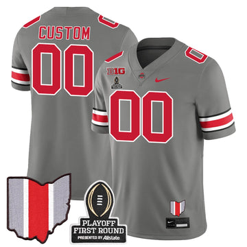 Personalized Custom OSB Jersey - CFP First Round Patch - Grey Stitched