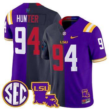 Personalized LSU Tiger Split Vapor Limited Jersey - Danielle Hunter Stitched