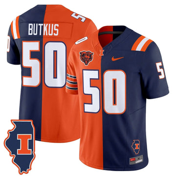 Personalized ILL Split Vapor Limited Jersey - Dick Butkus Stitched