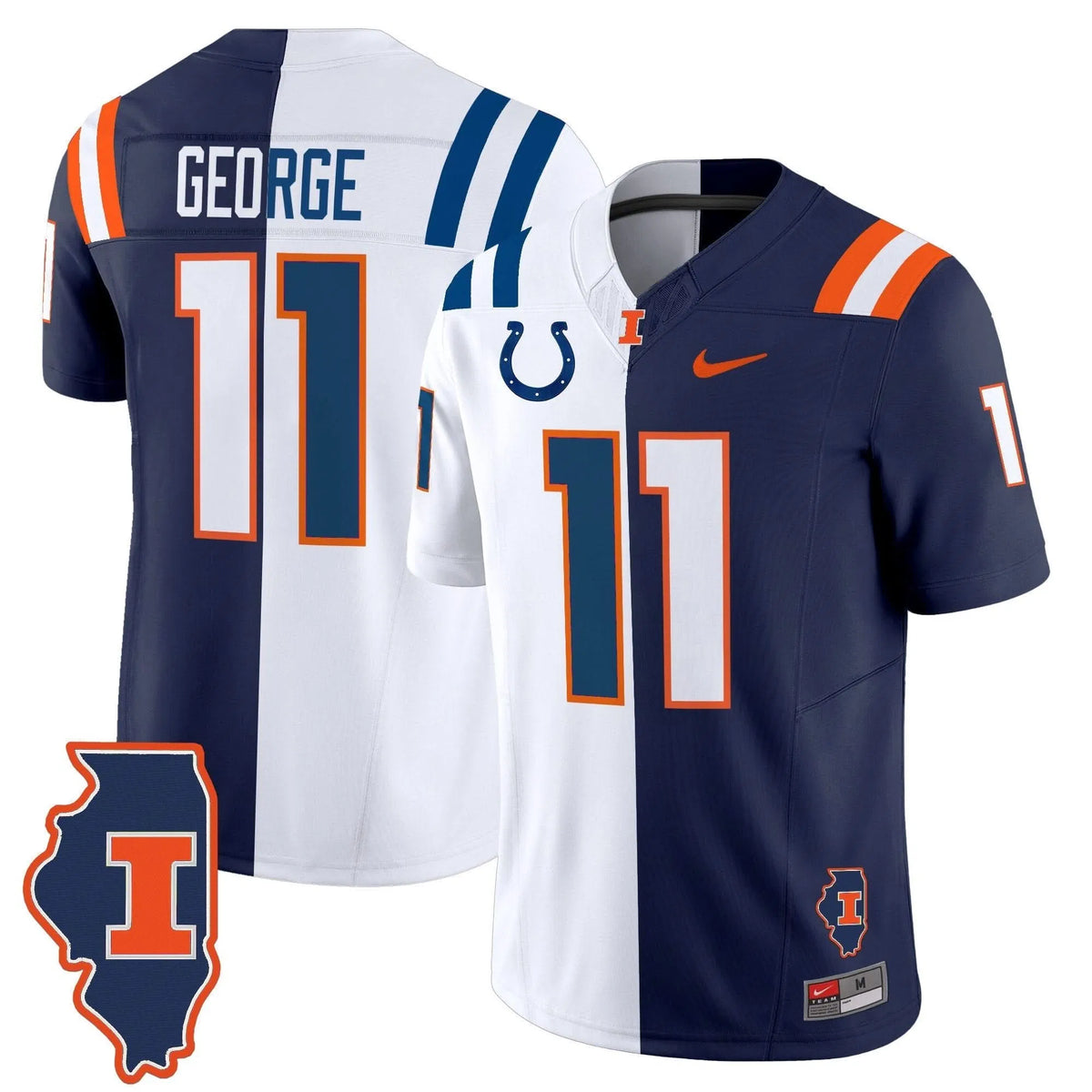 Personalized ILL Split Vapor Limited Jersey - Jeff George Stitched
