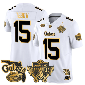 Personalized FG 2026 Gasparilla Bowl Patch Gold Vapor Limited Jersey - White Gold / Tim Tebow Stitched
