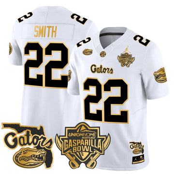 Personalized FG 2026 Gasparilla Bowl Patch Gold Vapor Limited Jersey - White Gold / Emmitt Smith Stitched