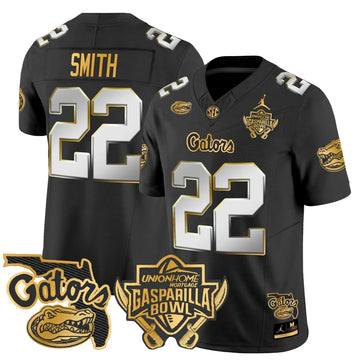 Personalized FG 2026 Gasparilla Bowl Patch Gold Vapor Limited Jersey - Black Limited / Emmitt Smith Stitched