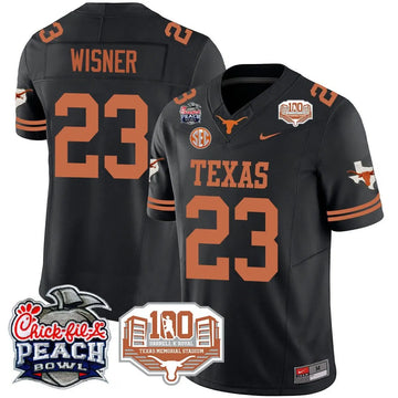 Personalized TL 2026 Chick-fil-A Peach Bowl Jersey - Quintrevion Wisner - 23 / Black Stitched