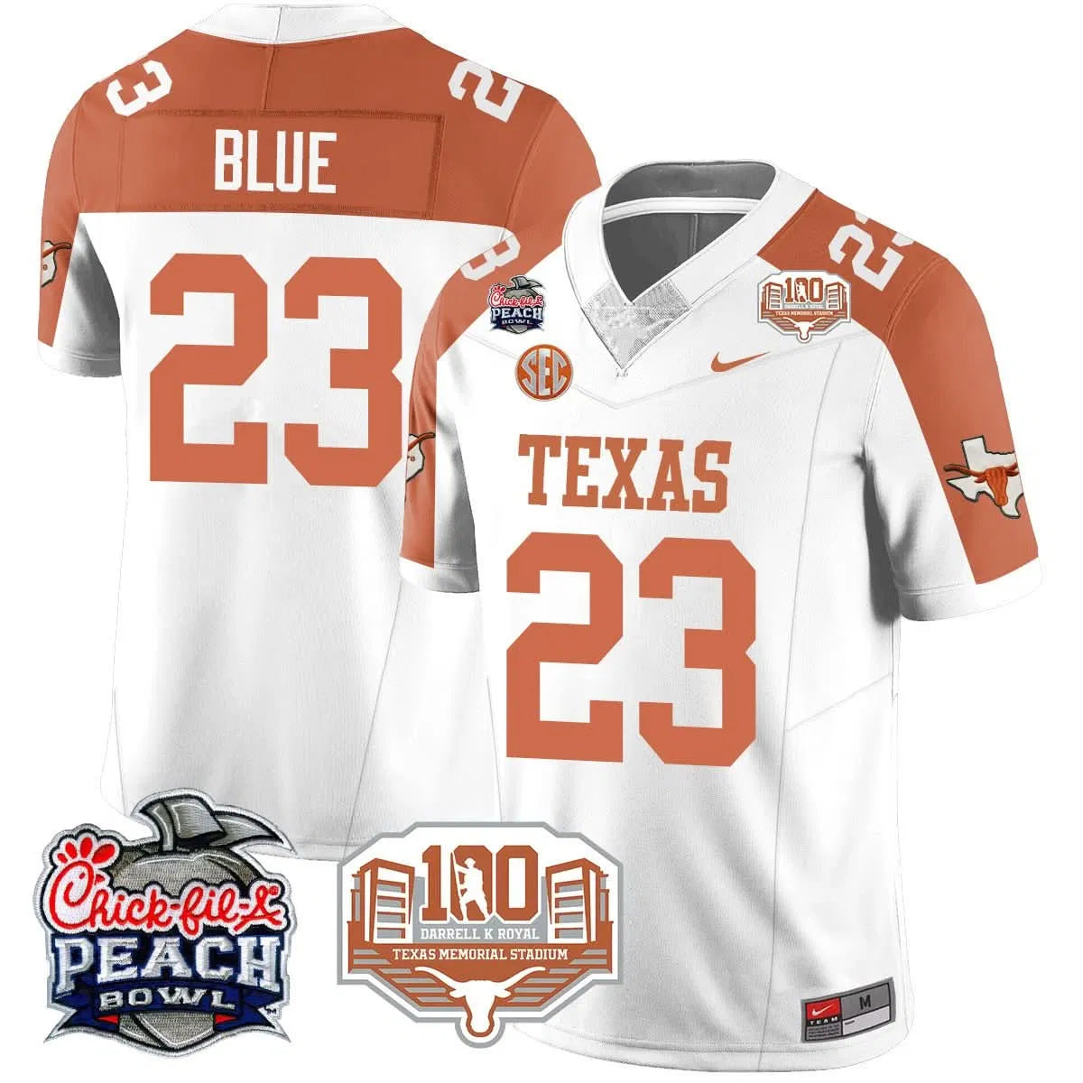 Personalized TL 2026 Chick-fil-A Peach Bowl Jersey - Jaydon Blue - 23 / Inverted Stitched