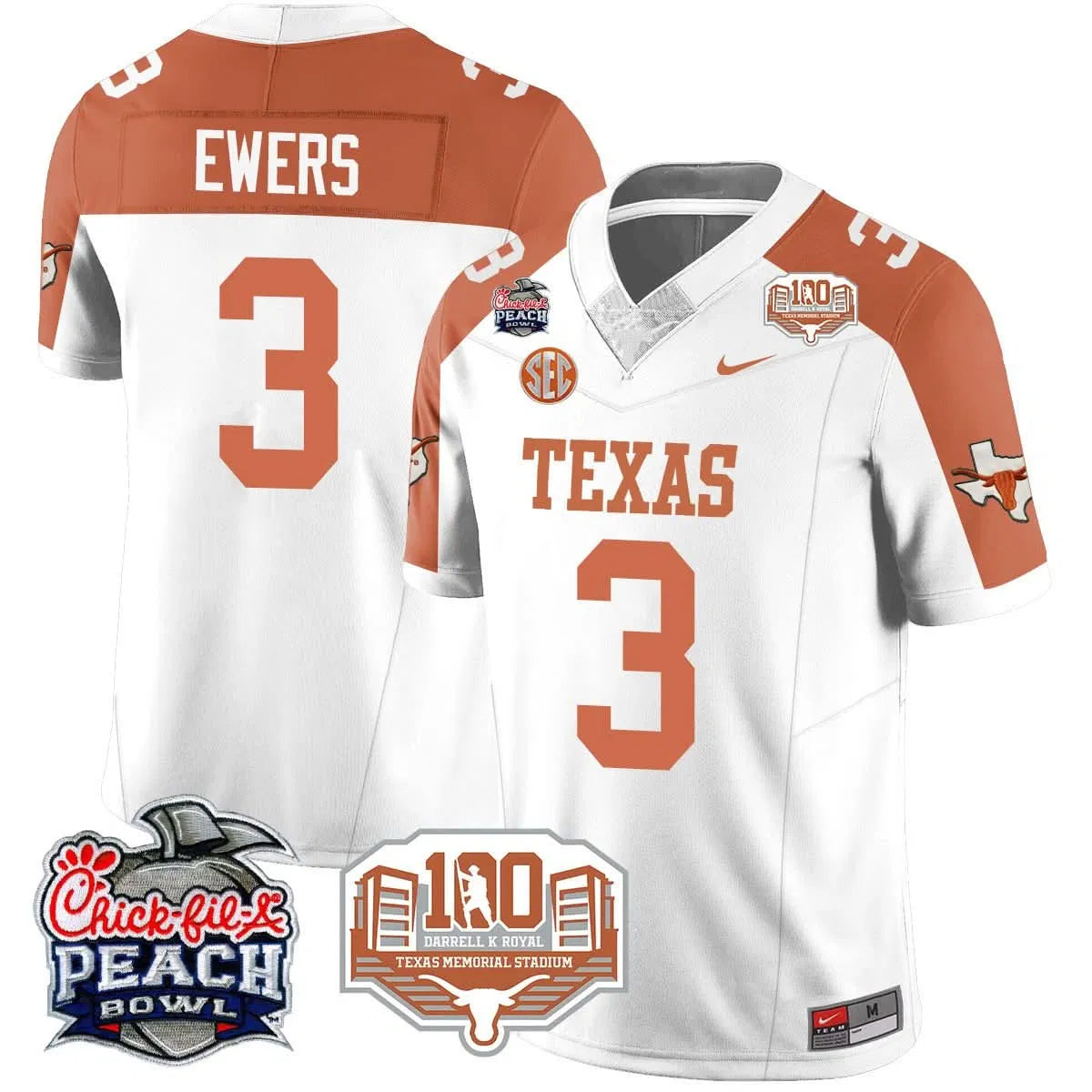 Personalized TL 2026 Chick-fil-A Peach Bowl Jersey - Quinn Merritt - 36 / Inverted Stitched