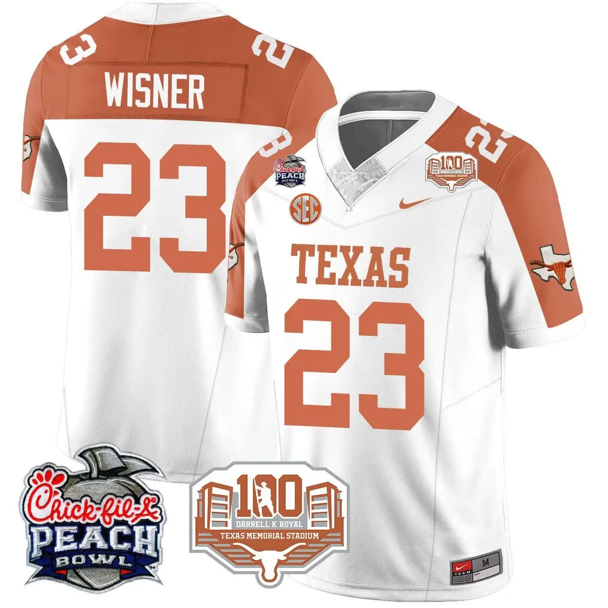 Personalized TL 2026 Chick-fil-A Peach Bowl Jersey - Quintrevion Wisner - 23 / Inverted Stitched