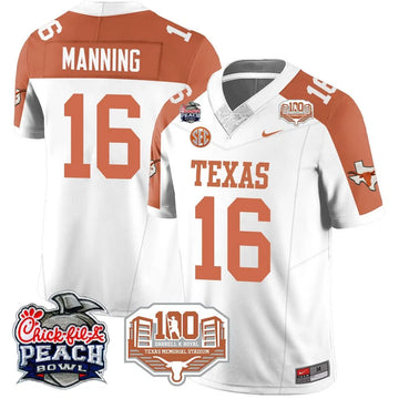 Personalized TL 2026 Chick-fil-A Peach Bowl Jersey - Arch Manning - 16 / Inverted Stitched