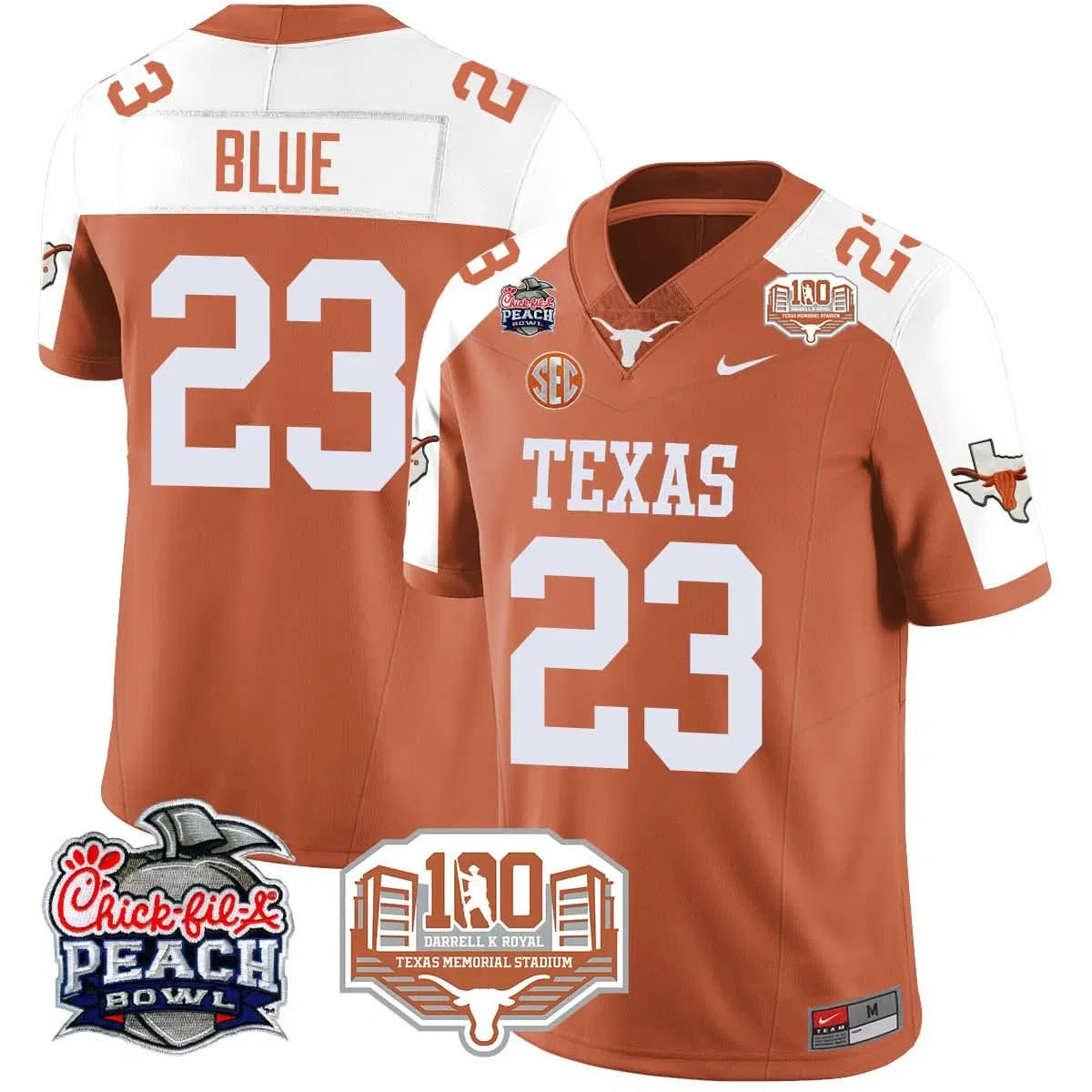 Personalized TL 2026 Chick-fil-A Peach Bowl Jersey - Quintrevion Wisner - 23 / Orange Alternate Stitched