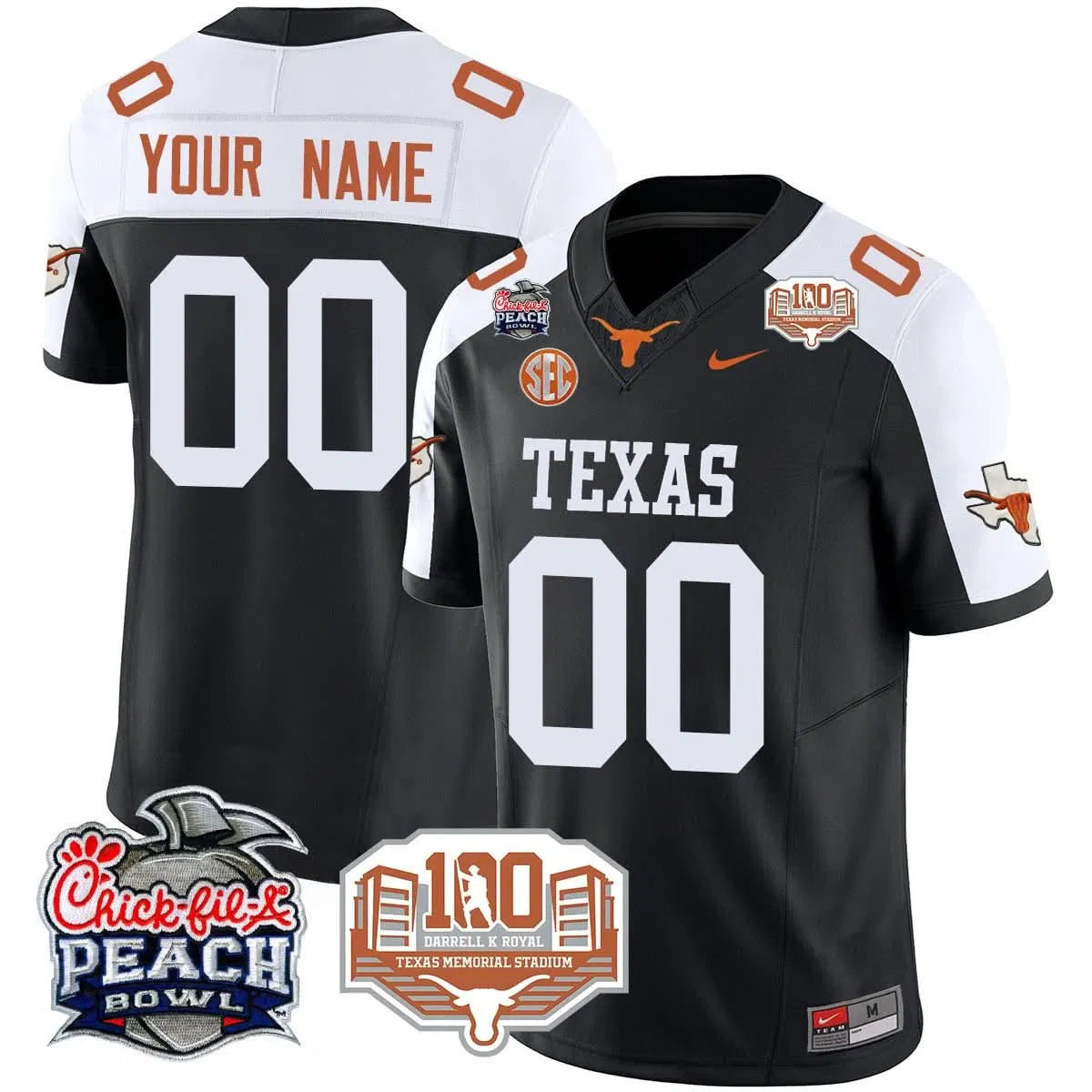 Personalized Custom TL 2026 Chick-fil-A Peach Bowl Jersey - Black Alternate Stitched