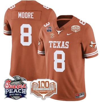 Personalized TL 2026 Chick-fil-A Peach Bowl Jersey - Trey Moore - 8 / Orange Stitched