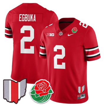 Personalized OSB 2026 Rose Bowl Jersey - Red / Emeka Egbuka - 2 Stitched
