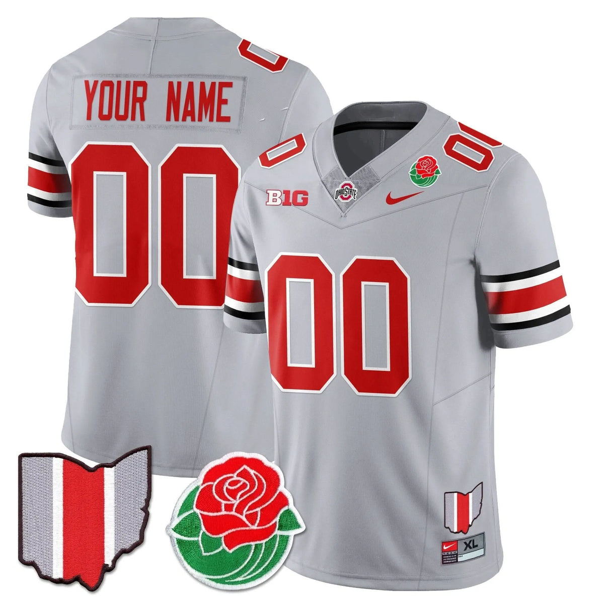 Personalized Custom OSB 2026 Rose Bowl Jersey - Gray Stitched