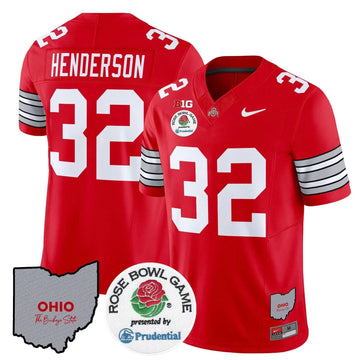 Personalized OSB 'Heritage Stripe' Rose Bowl Vapor Limited Jersey - Red / TreVeyon Henderson Stitched