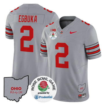 Personalized OSB 'Heritage Stripe' Rose Bowl Vapor Limited Jersey - Gray / Emeka Egbuka Stitched