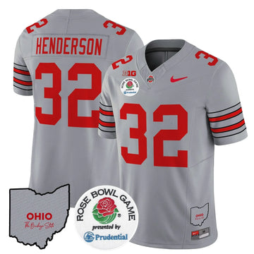 Personalized OSB 'Heritage Stripe' Rose Bowl Vapor Limited Jersey - Gray / TreVeyon Henderson Stitched