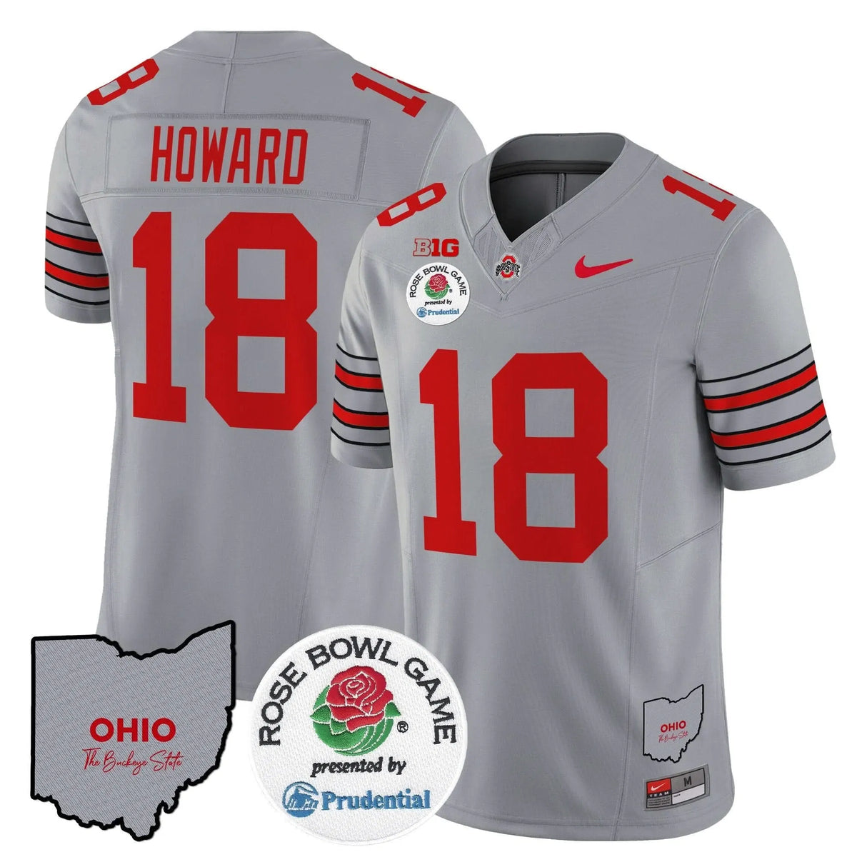 Personalized OSB 'Heritage Stripe' Rose Bowl Vapor Limited Jersey - Gray / Will Howard Stitched