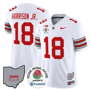Personalized OSB 'Heritage Stripe' Rose Bowl Vapor Limited Jersey - White / Marvin Harrison Jr. Stitched