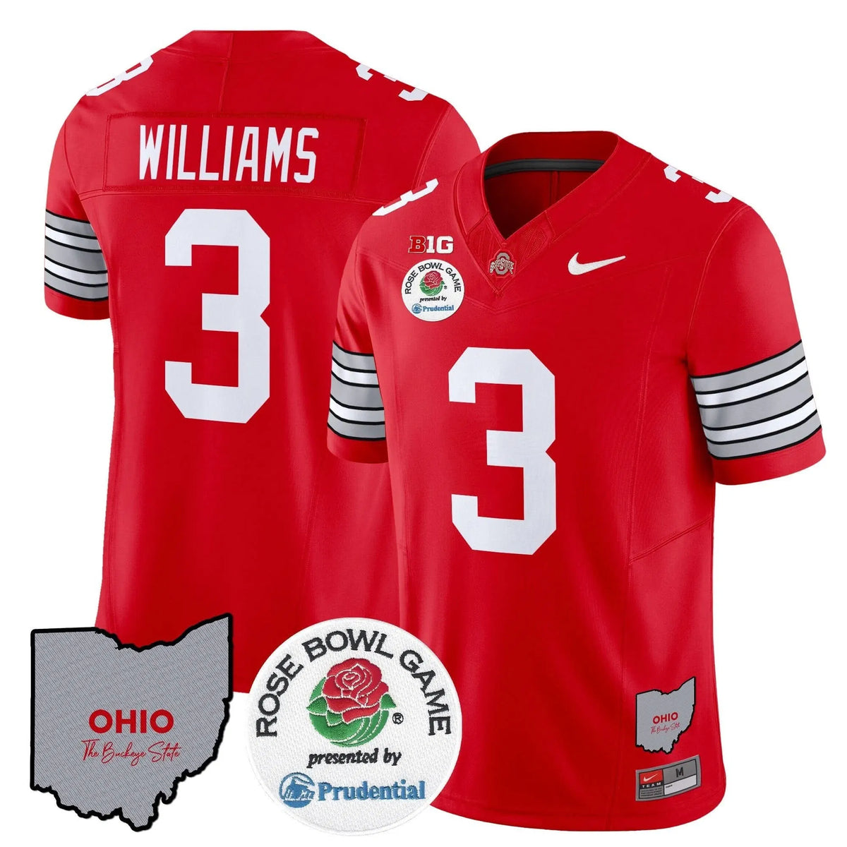 Personalized OSB 'Heritage Stripe' Rose Bowl Vapor Limited Jersey - Red / Miyan Williams Stitched
