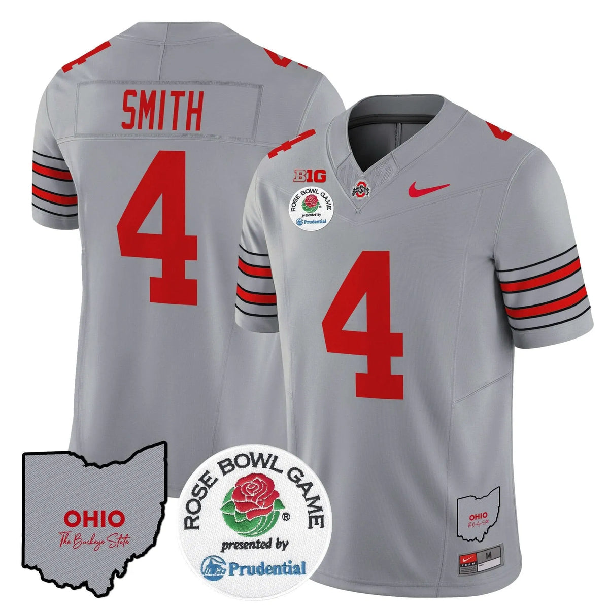 Personalized OSB 'Heritage Stripe' Rose Bowl Vapor Limited Jersey - Gray / Jeremiah Smith Stitched