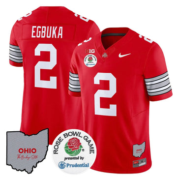Personalized OSB 'Heritage Stripe' Rose Bowl Vapor Limited Jersey - Red / Emeka Egbuka Stitched